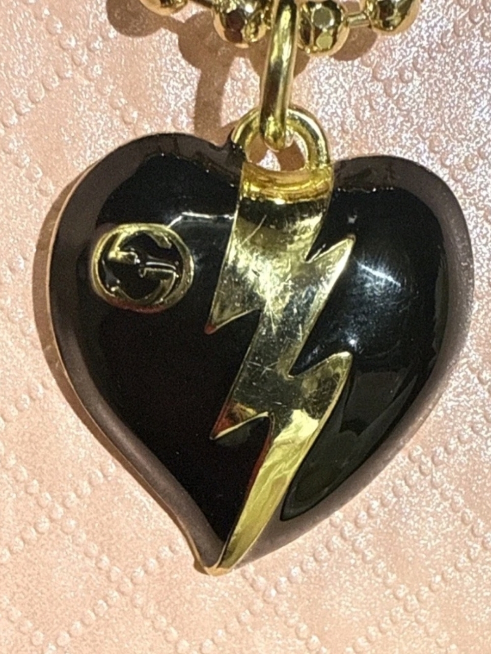 💔BLACK & GOLD BROKEN HEART PENDANT OR CHARM    NEW